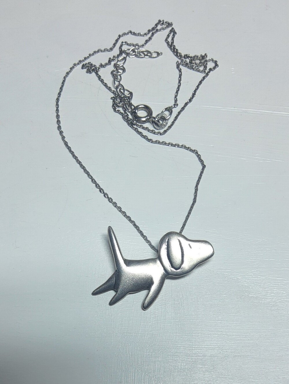 Sterling Silver 925 Dog Pet Pendant Necklace